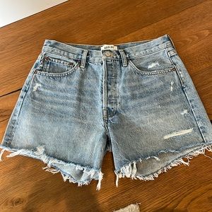 NWOT Agolde Parker long denim cutoffs, size 27